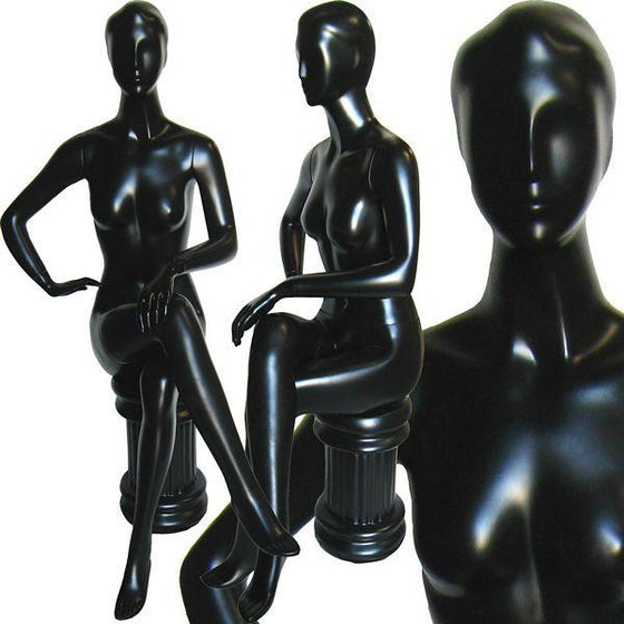 MN-045 Ladies Full Size Sitting Mannequin with Pedestal  - DisplayImporter.com