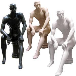 MN-071 Men's Full Size Sitting Masculine Mannequin with Pedestal  - DisplayImporter.com - 1