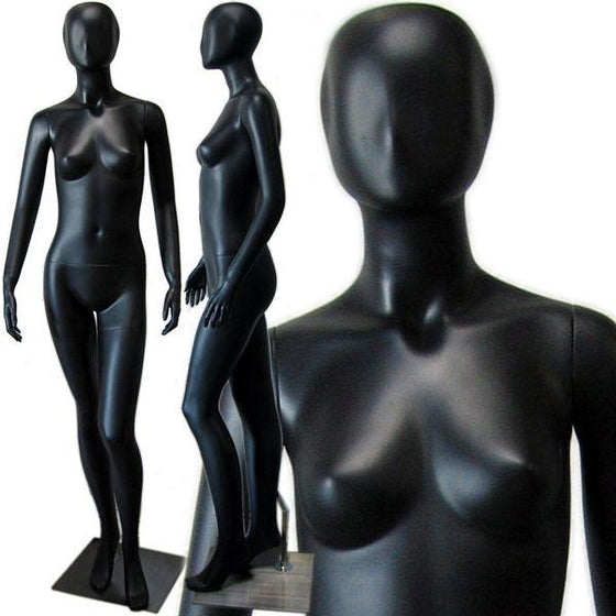 MN-144 Full Size Egg Head Female Mannequin Black - DisplayImporter.com - 2