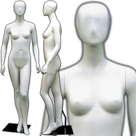 MN-144 Full Size Egg Head Female Mannequin White - DisplayImporter.com - 3