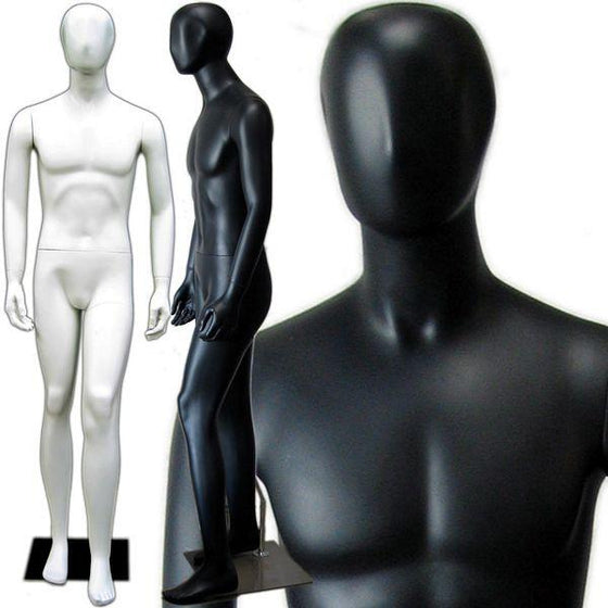 MN-145 Full Size Male Mannequin with Abstract Face  - DisplayImporter.com - 1