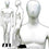 MN-145 Full Size Male Mannequin with Abstract Face White - DisplayImporter.com - 3