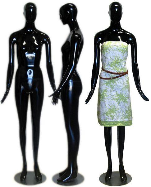 MN-165 Colorful Glossy Abstract Female Mannequin Glossy Black - DisplayImporter.com - 2