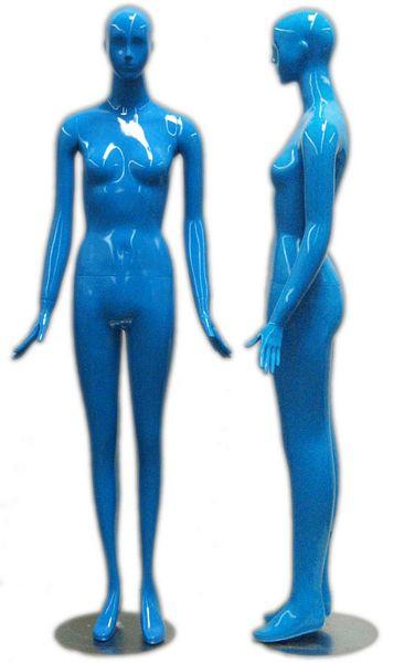 MN-165 Colorful Glossy Abstract Female Mannequin Glossy Blue - DisplayImporter.com - 3