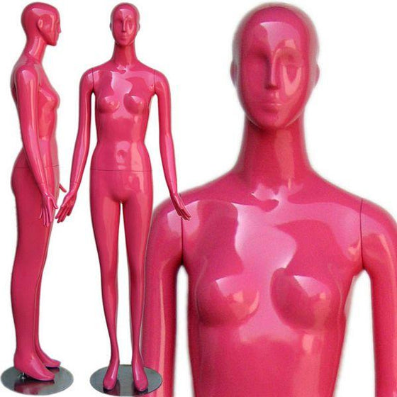 MN-165 Colorful Glossy Abstract Female Mannequin Glossy Pink - DisplayImporter.com - 5