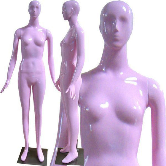 MN-165 Colorful Glossy Abstract Female Mannequin Glossy Soft Pink - DisplayImporter.com - 6