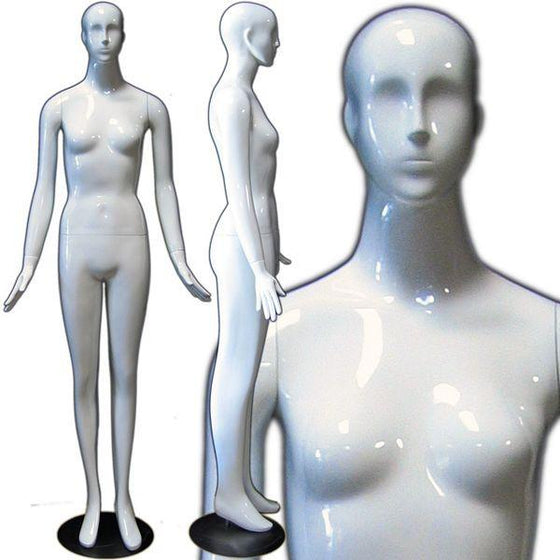 MN-165 Colorful Glossy Abstract Female Mannequin Glossy White - DisplayImporter.com - 9