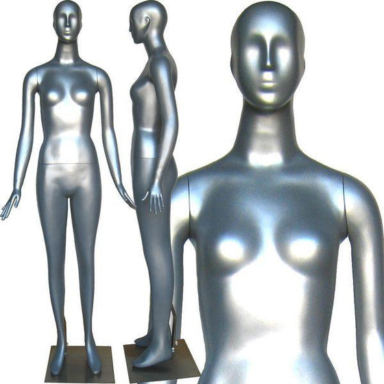 MN-165 Colorful Glossy Abstract Female Mannequin Silver - DisplayImporter.com - 11