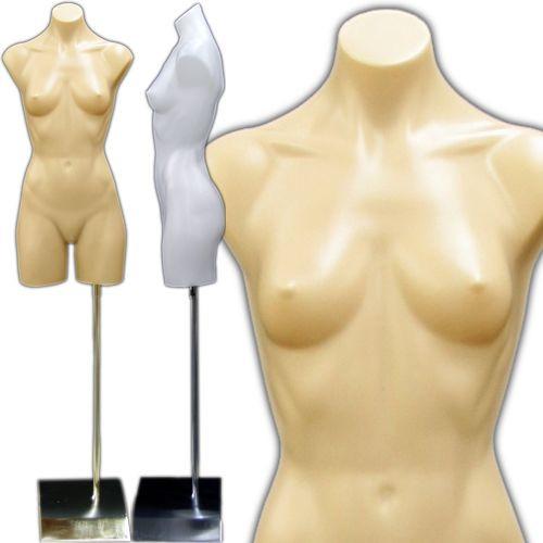 MN-179 Plastic Female Armless Round Body Torso Dress Form  - DisplayImporter.com - 1