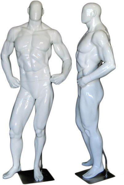 MN-181 Glossy Muscle Bodybuilder Mannequin in Tone & Flex Pose  - DisplayImporter.com - 6