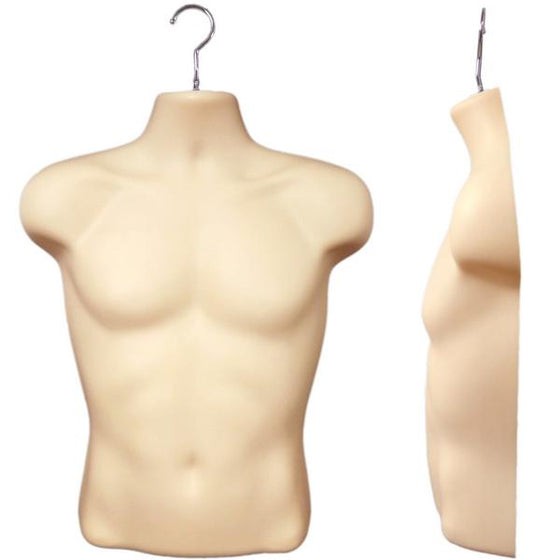 MN-187 Male T-Shirt Heavy Duty Injection Mold Form with Metal Swivel Hook - DisplayImporter