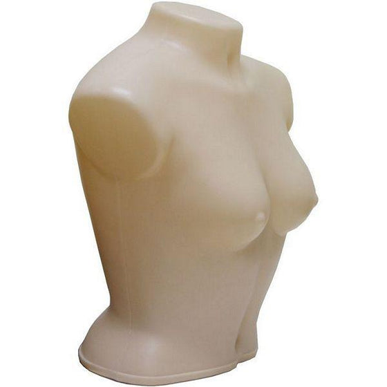 MN-188 Armless Round Body Plastic Female Upper Torso Fleshtone - DisplayImporter.com - 3