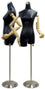 MN-213 Ladies Dress Form with Flexible Arms and Fingers Black Leatherette - DisplayImporter.com - 2