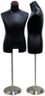 MN-216 Men's Euro Dress Form With Stand Black Leatherette - DisplayImporter.com - 2