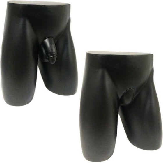 MN-231 Male Buttocks Form - Anatomically Correct with Interchangeable Part Black - DisplayImporter.com - 2