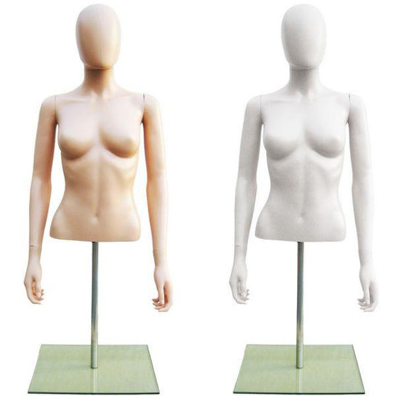 MN-246 Plastic Half Body Female Upper Torso Countertop Form with Removable Head  - DisplayImporter.com - 1