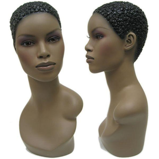 MN-303 African American Female Head Form  - DisplayImporter.com