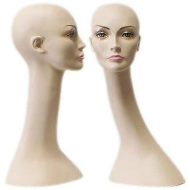 MN-321 Long Neck Female Display Head Form  - DisplayImporter.com