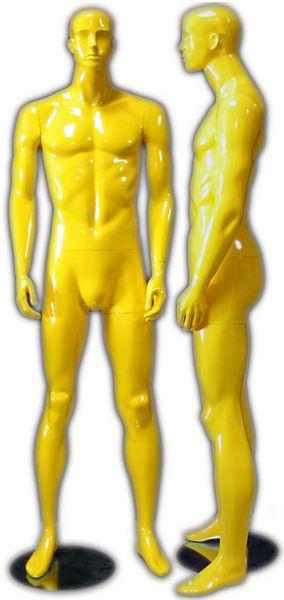 MN-333 Colorful Glossy Abstract Male Mannequin Glossy Yellow - DisplayImporter.com - 7