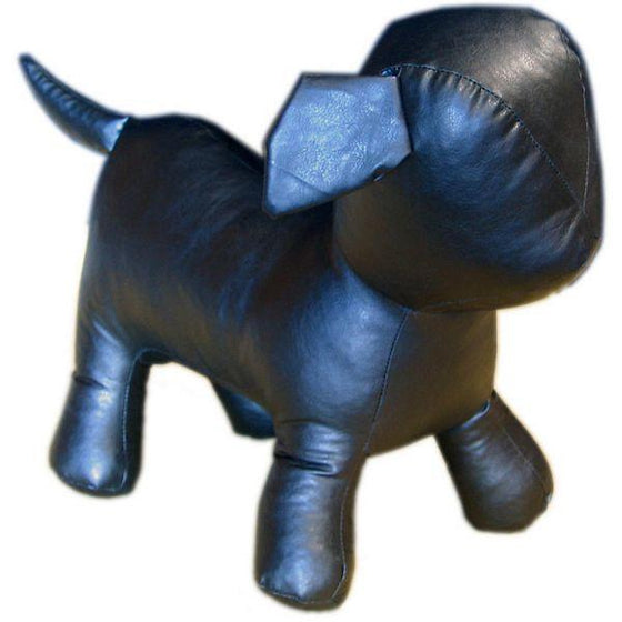 MN-359 Standing Small Leatherette Dog Plush Mannequin Black - DisplayImporter.com - 2