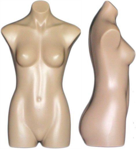 MN-360 Plastic Counter Top Female 3/4 Body Form Fleshtone - DisplayImporter.com - 2