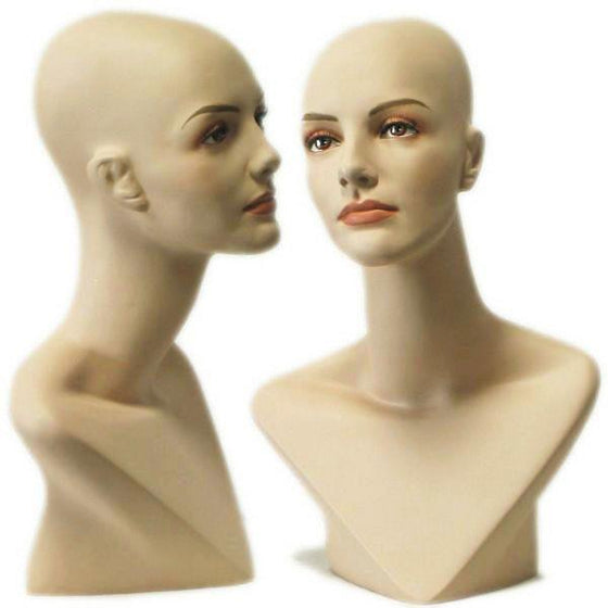 MN-414 Female Mannequin Head Form with V Neck  - DisplayImporter.com