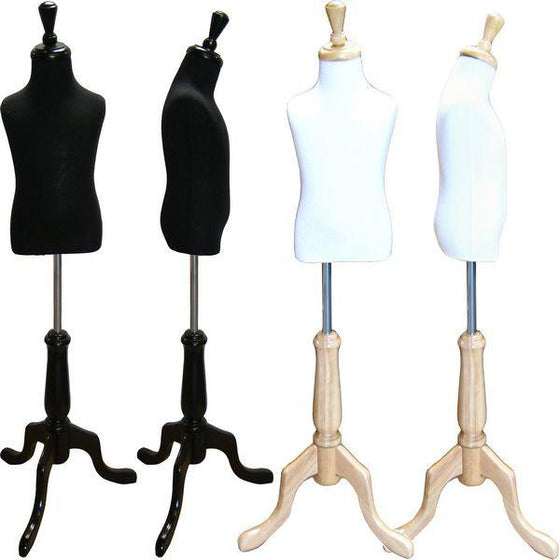 MN-507 Toddler Pinnable Dress Form with Adjustable Wood Tripod Stand (Sizes 3-4 Small)  - DisplayImporter.com