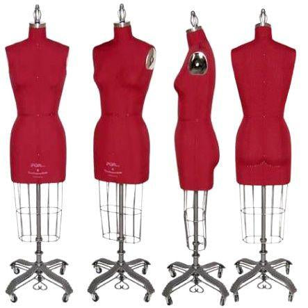 PMP-603 Maroon Pinnable Dress Maker Ladies Form with Hip  - DisplayImporter.com