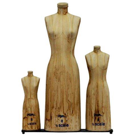 PMP-615AT Antique Style Miniature Scale Dress Form - Set of 3  - DisplayImporter.com