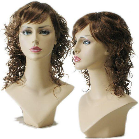 WG-028 Curly Auburn Brown Wig  - DisplayImporter.com