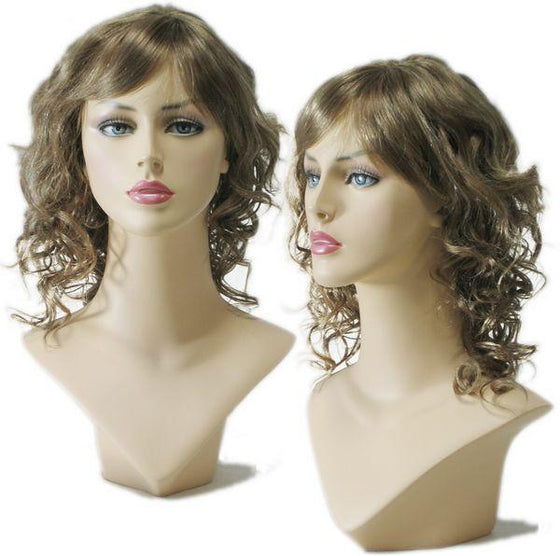 WG-031 Curly Ash Brown Female Wig  - DisplayImporter.com